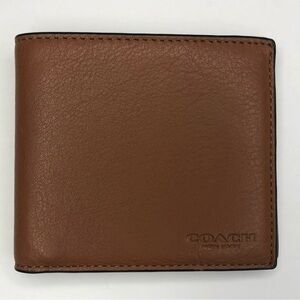 Coach Calf Leather Brown 3 in 1 Wallet Folding Excellent